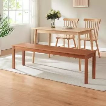 en.casa Trerunulu Esszimmerbank Kiefernholz, Walnussoptik, 160x35x45cm