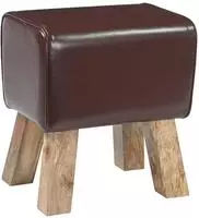 vidaXL Bank 40 x 30 x 45 cm Echtes Leder Dunkelbraun