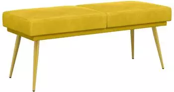 vidaXL Doppellagige Sitzbank gelb 120x45x46cm Samt
