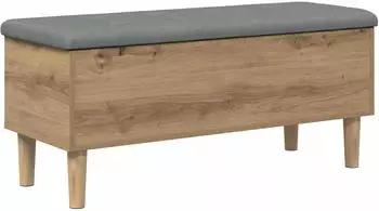 vidaXL Aufbewahrungsbank mit Kissen, Artisan-Eiche, 102x42x46cm (8017750)