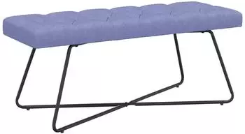 vidaXL Sitzbank mit Knopfheftung, Stoff, jeansblau, 110x40x46cm