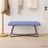 vidaXL Sitzbank mit Knopfheftung, Stoff, jeansblau, 110x40x46cm