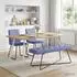 vidaXL Sitzbank mit Knopfheftung, Stoff, jeansblau, 110x40x46cm