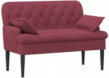vidaXL Zweisitzer mit Knopfheftung, Stoff, weinrot, 111x68x80cm (42041799)