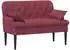 vidaXL Zweisitzer mit Knopfheftung, Stoff, weinrot, 111x68x80cm (42041799)