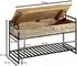 Wohnling Sitzbank mit Stauraum Mango Massivholz / Metall, braun, 90x52x38cm (WL6.586)