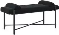 vidaXL Knopfgepolsterte Bank mit Kissen Schwarz 110 x 40 x 46 cm Samt