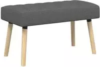 vidaXL Kanalgepolsterte Bank Dunkelgrau 80 x 40 x 46 cm Stoff