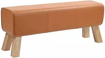 vidaXL Bank 110x30x45cm, Echtleder, braun