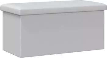 vidaXL Klappbare Aufbewahrungsbank wei&szlig;, PVC, 80L, 180kg (42045234)