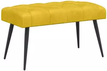 vidaXL Sitzbank mit Knopfheftung, gelb, Samt, 80x40x46cm