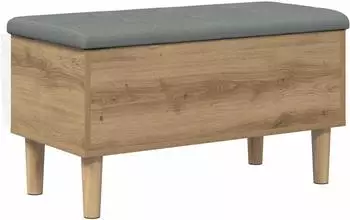 vidaXL Aufbewahrungsbank mit Kissen, Artisan-Eiche, 82x42x46cm (8017742)