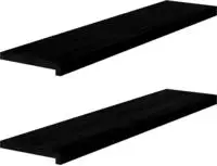 vidaXL Fensterb&auml;nke 2 Stk. Braun-Schwarz 110x25x2 cm Massivholz Eiche