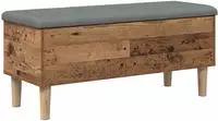 vidaXL Aufbewahrungsbank mit Kissen Altholz 102 x 42 x 46 cm