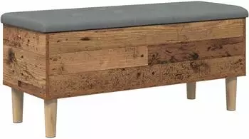 vidaXL Aufbewahrungsbank mit Kissen, Eichenholz, 102x42x46cm (8017749)