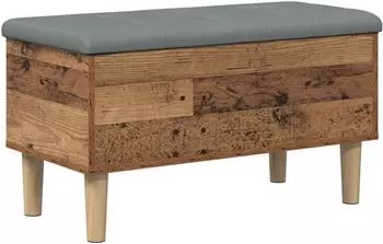 vidaXL Aufbewahrungsbank mit Kissen, Altholz, 82x42x46cm (8017741)