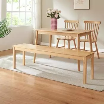 en.casa Trerunulu Esszimmerbank Kiefernholz, 160x35x45cm, natur