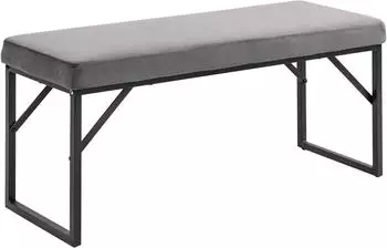HomCom Sitzbank in Samtoptik, Schlafzimmer, dunkelgrau