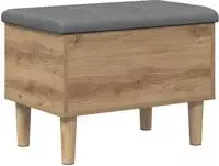 vidaXL Aufbewahrungsbank mit Kissen Artisan-Eiche 62 x 42 x 46 cm