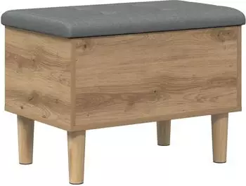vidaXL Aufbewahrungsbank mit Kissen Artisan-Eiche 62x42x46cm