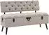 vidaXL Aufbewahrungsbank mit Rückenlehne 110cm, Stoff, creme