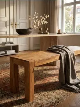 KADIMA DESIGN Mumbai Esszimmerbank Massivholz Akazie, 120x45x35cm