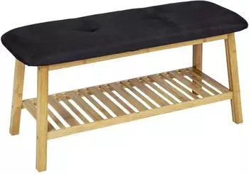 Wenko Ecori Schuhbank mit Sitzpolster, Bambus, 90x45x33cm (78377805-0)