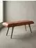 KADIMA DESIGN Sitzbank Ziegenleder/Massivholz, braun, 117x51x38cm