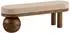 Wohnling Sitzbank Mango Massivholz, Stoffbezug beige, 140x47,5x41,5cm (WL7.315)