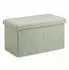 Relaxdays Sitzbank mit Stauraum, Teddystoff, faltbar, salbeigrün, 76x38x38cm