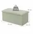 Relaxdays Sitzbank mit Stauraum, Teddystoff, faltbar, salbeigrün, 76x38x38cm