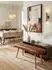 KADIMA DESIGN Sitzbank Echtleder/Massivholz, braun, 115x53x38cm