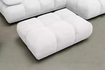 Kawola VIVIEN Hockerbank Feincord wei&szlig; 108x41x73cm (KA399410F1)