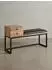 KADIMA DESIGN Sitzbank Ziegenleder/Metall mit Stauraum, schwarz, 100x60x35cm