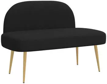 vidaXL Gepolsterte Sitzbank mit R&uuml;ckenlehne, schwarz, 110x60x76cm