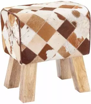 vidaXL Sitzbank 40x30x45cm Echtleder braun Patchwork