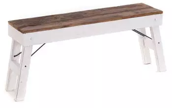 Xtradefactory Sitzbank "Aldo" faltbar, Recyclingholz, wei&szlig;, 112x48x28cm
