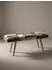 KADIMA DESIGN Sitzbank Ziegenfell / Massivholz, braun, 120x40x52cm