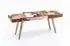 KADIMA DESIGN Sitzbank Ziegenfell / Massivholz, braun, 120x40x52cm