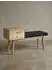 KADIMA DESIGN Sitzbank Stoff/Massivholz mit Stauraum, 120x65x40cm, schwarz (800001024354)