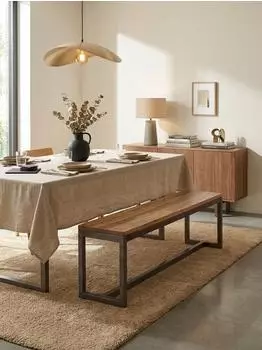 KADIMA DESIGN Sitzbank Mango Massivholz/Metall, ohne Lehne, 120x46x45cm