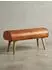 KADIMA DESIGN Sitzbank Echtleder / Massivholz, Springbock, braun, 100x53x40cm