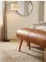KADIMA DESIGN Sitzbank Echtleder / Massivholz, Springbock, braun, 100x53x40cm
