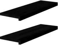 vidaXL Fensterb&auml;nke 2 Stk. Braun-Schwarz 80x25x2 cm Massivholz Eiche