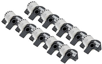 vhbw 10x Etiketten-Rolle 62mm x 15,24m kompatibel mit Brother P-Touch QL-710W, QL-720, QL-720NW