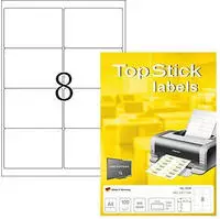 TopStick Universaletiketten labels, 8758, wei&szlig;, 99,1 x 67,7mm, 100 Blatt, 800 St&uuml;ck