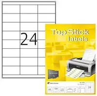 TopStick Universaletiketten labels, 8792, wei&szlig;, 70 x 33,8mm, 100 Blatt, 2.400 St&uuml;ck