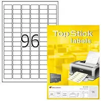 TopStick Universaletiketten labels, 8728, wei&szlig;, 30,5 x 16,9mm, 100 Blatt, 9.600