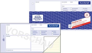 Avery Zweckform 1741 Kurzbrief 1/3 A4 selbstdurchschreibend 2x40 Blatt