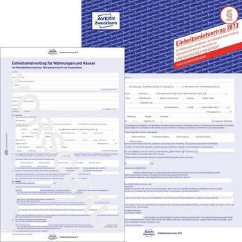 Avery Zweckform 2873 Einheitsmietvertrag f&uuml;r Wohnungen und H&auml;user mit &Uuml;bergabeprotokoll & Hausordnung A4 5-seitig